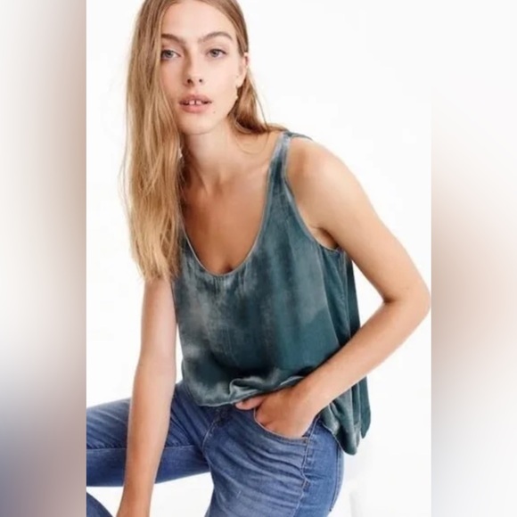 NWT J.Crew Velvet Tank Top in Blue, Size 6 - Picture 3 of 10